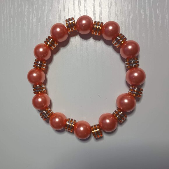 8" Chunky Bead Large Stretch Bracelet Fun Bright Colors Fits Plus Size Wrist - Picture 6 of 14